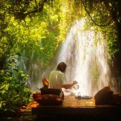 The waterfall at Bali Eco Stay